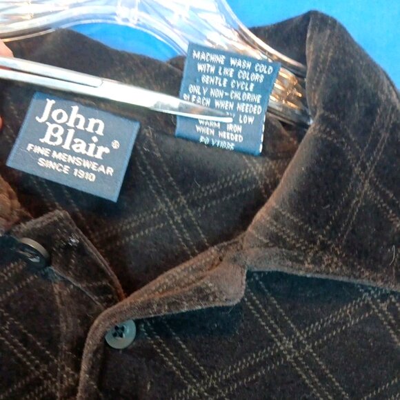 John Blair Vintage Men’s XL Black Velour Polo Sweater – Long Sleeve, Collared - Picture 5 of 7